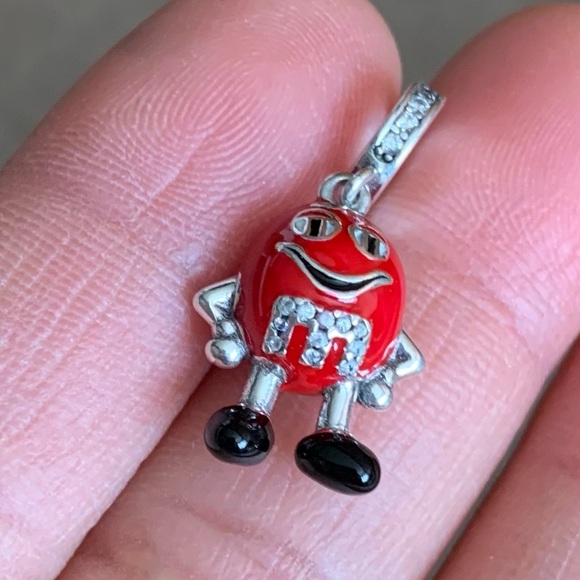 NWOT M & M M&M Enamel Red Chocolate Dangle Charm Sterling Silver 925 - Picture 6 of 10